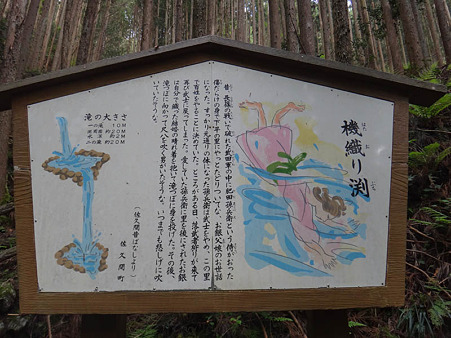 機織り渕案内板