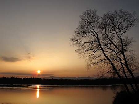 北上展勝地の夕日・1