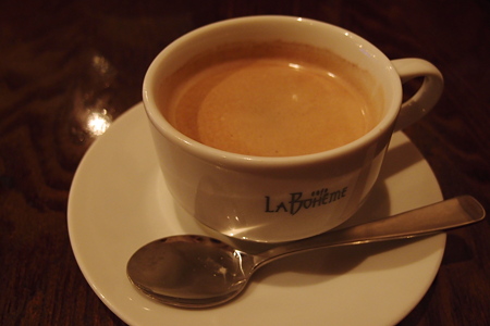 ラ・ボエームで食後のコーヒー