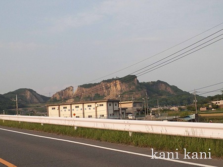 震災で崩壊した山